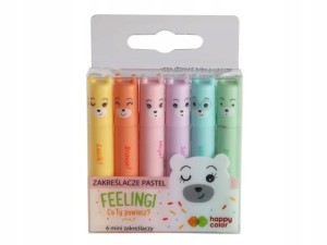 ZAKREŚLACZE Happy Color MINI Feelingi MIX PASTEL 6