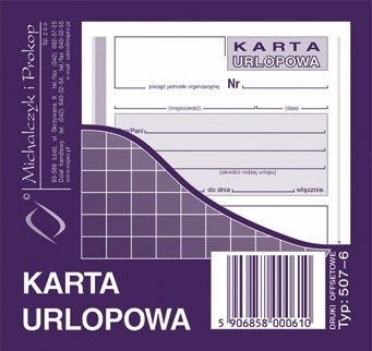 DRUK KARTA URLOPOWA 2/3 A6 507-6 40k