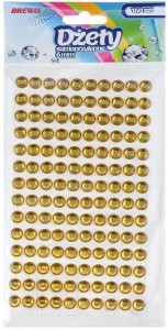 DŻETY samoprzylepne KRYSZTAŁKI DIAMENCIKI naklejki ZŁOTE 6mm opk.140
