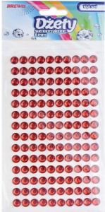 DŻETY samoprzylepne KRYSZTAŁKI DIAMENCIKI naklejki CZERWONE 6mm opk.140
