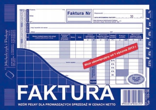 FAKTURA NETTO druk A5 103-3E Michalczyk i Prokop