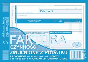 FAKTURA BEZ VAT dla zwolnionych DRUK A5 198-3E 80k