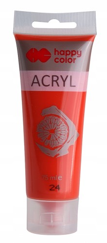 FARBA AKRYLOWA tuba HAPPY COLOR 75ml jasnoczerwona