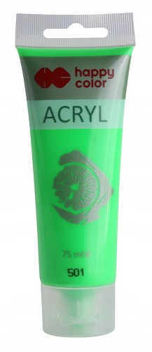 FARBA AKRYLOWA tuba HAPPY COLOR 75ml zielona fluo