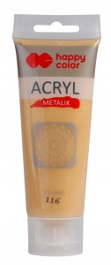 FARBA AKRYLOWA tuba HAPPY COLOR 75ml złoto met.116