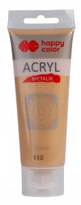 FARBA AKRYLOWA tuba HAPPY COLOR 75ml złoto met.112