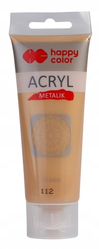 FARBA AKRYLOWA tuba HAPPY COLOR 75ml złoto met.112