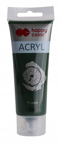 FARBA AKRYLOWA tuba HAPPY COLOR 75ml ciemna oliwka