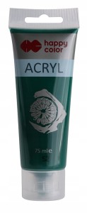 FARBA AKRYLOWA tuba HAPPY COLOR 75ml ciemnozielona