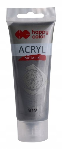 FARBA AKRYLOWA tuba HAPPY COLOR 75ml czarne srebro