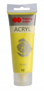 FARBA AKRYLOWA tuba HAPPY COLOR 75ml cytrynowa
