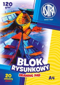BLOK RYSUNKOWY A4 Astra 20k 120g BIAŁY
