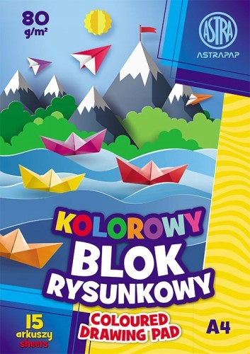 BLOK RYSUNKOWY A4 Astra 15k 80g KOLOROWY