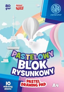 BLOK RYSUNKOWY A4 Astra 10k 80g PASTELOWY