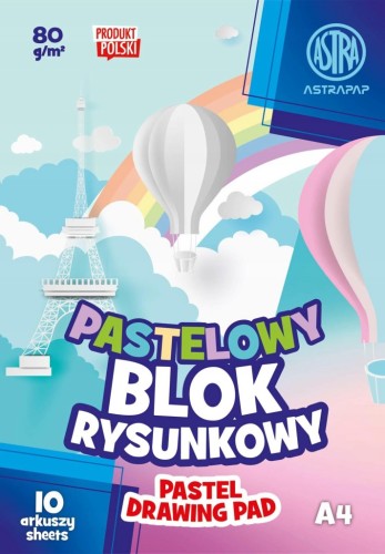 BLOK RYSUNKOWY A4 Astra 10k 80g PASTELOWY
