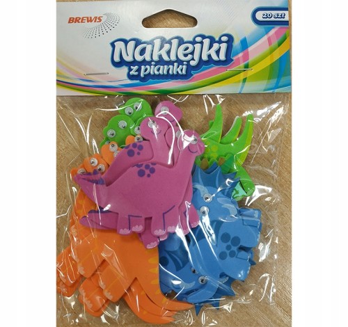 NAKLEJKI DEKORACYJNE z pianki DINOZAURY