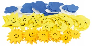 NAKLEJKI DEKORACYJNE z pianki piankowe POGODA - 56 sztuk