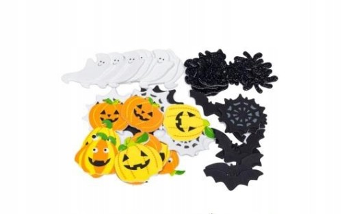 NAKLEJKI z pianki DUCHY DYNIE Halloween MIX
