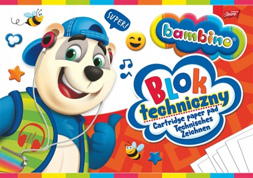 BLOK TECHNICZNY A4 Bambino 10k BIAŁY