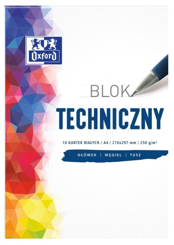 BLOK TECHNICZNY A4 Oxford 10k BIAŁY