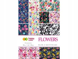 BLOK FLOWERS A4 z motywami Happy Color 15 papier