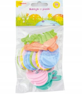 NAKLEJKI DEKORACYJNE z pianki ZAJĄCZKI marchewki
