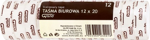 Taśma klejąca biurowa szkolna 12mm x 20m 12 SZTUK
