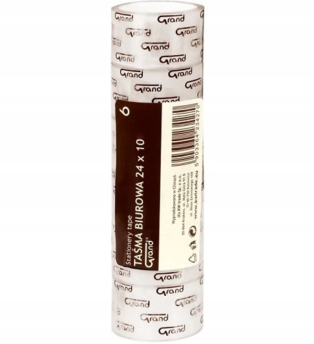 Taśma klejąca biurowa szkolna 24mm x 10m 6 SZTUK