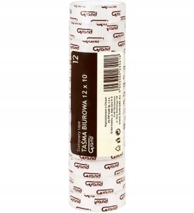 TAŚMA KLEJĄCA BIUROWA szkolna 12mm x 10m 12 SZTUK