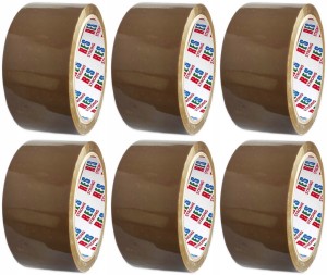 TAŚMA KLEJĄCA PAKOWA KAUCZUKOWA brązowa - 48mm x 54metry - 6szt.