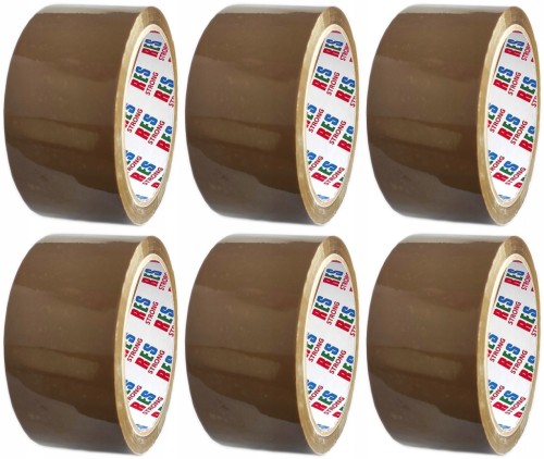 TAŚMA KLEJĄCA PAKOWA KAUCZUKOWA brązowa - 48mm x 54metry - 6szt.