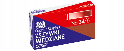 Zszywki GRAND 24/6 miedziane miedziowane 1000szt.
