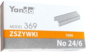 Zszywki YANDA 24/6 ocynkowane 1000szt.