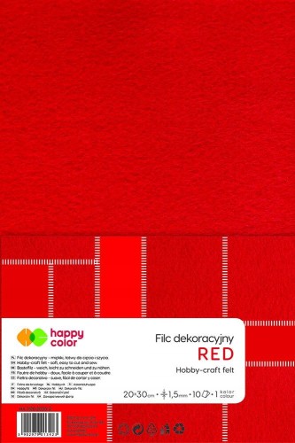 FILC CZERWONY Happy Color 20x30cm 1,5mm opk.10