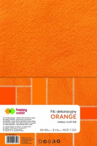 FILC POMARAŃCZOWY Happy Color 20x30cm 1,5mm opk.10