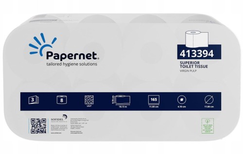 Papier toaletowy Papernet 3-warstwowy bezzapachowy celuloza biały opk.8