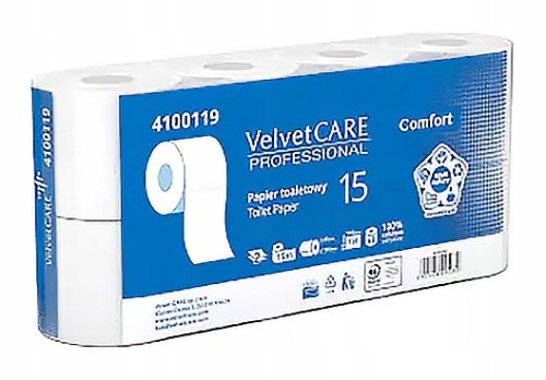 Papier toaletowy Velvet Care 2w dł.15m celuloza biały opk.8
