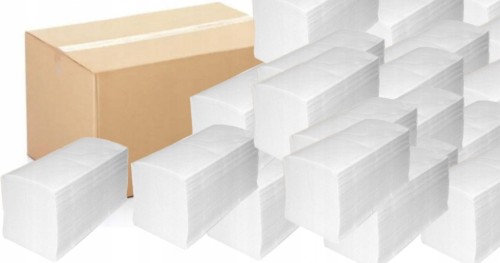 RĘCZNIK PAPIEROWY zz SMARTLINE składany ZZ 2-warstwowy BIAŁY - Zestaw
