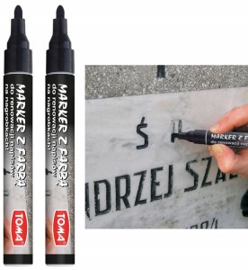 Marker do RENOWACJI NAGROBKÓW Toma PISAK czarny - ZESTAW 2 szt.