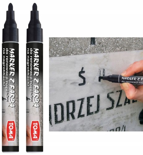 Marker do RENOWACJI NAGROBKÓW Toma PISAK czarny - ZESTAW 2 szt.