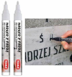 Marker do RENOWACJI NAGROBKÓW Toma PISAK biały - ZESTAW 2 szt.