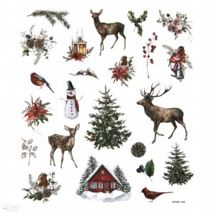 NAKLEJKI KLASYCZNE z brokatem - Lovable Christmas Nat 23 szt.
