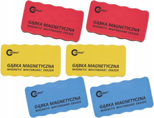GĄBKA do tablicy Z MAGNESEM filcowa MIX - 6 SZTUK