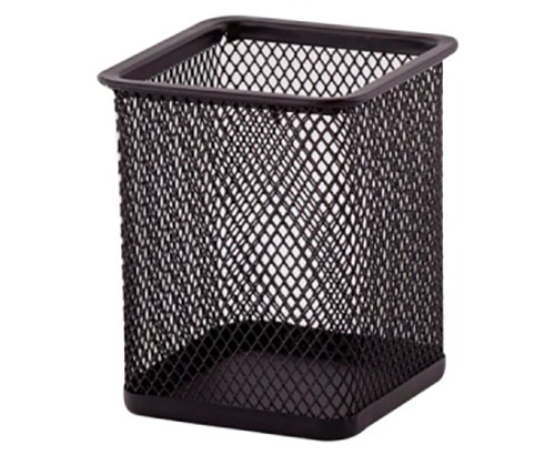 ORGANIZER na długopisy PRZYBORNIK kubek SIATKA kwadratowy czarny
